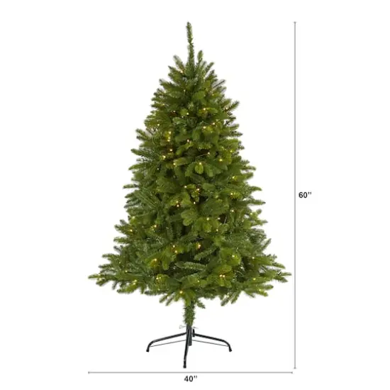 5ft. Pre-Lit Sierra Spruce Artificial Christmas Tree, Clear LED Lights {8}