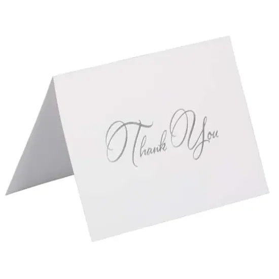 JAM Paper Thank You Card Set with Silver Script, 25ct. {5}