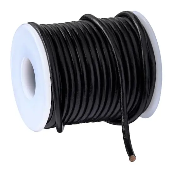 3mm Round Leather Lace by Bead Landing&trade; Black {1}