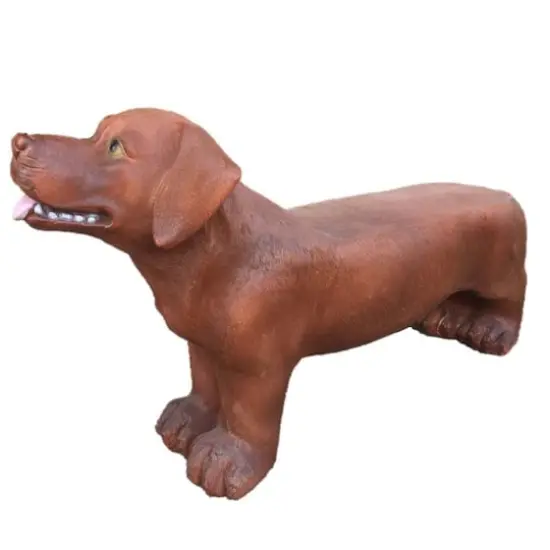 Santa's Workshop 32" Chocolate Labrador Bench {1}