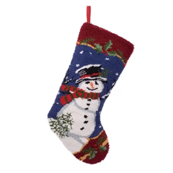 Glitzhome&reg; 19" Snowman Hooked Stocking {1}