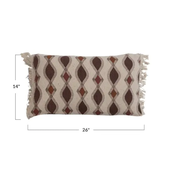 Hello Honey&reg; Multicolor Recycled Cotton Blend Printed Pillow with Fringe {3}