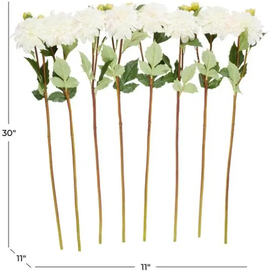 30" White Dahlia Artificial Flower Stem, 8ct. {8}
