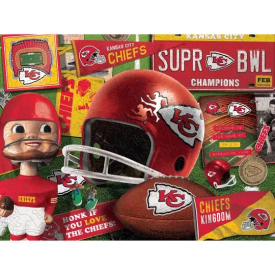 Retro Series Wooden Puzzle Kansas City Chiefs {1}