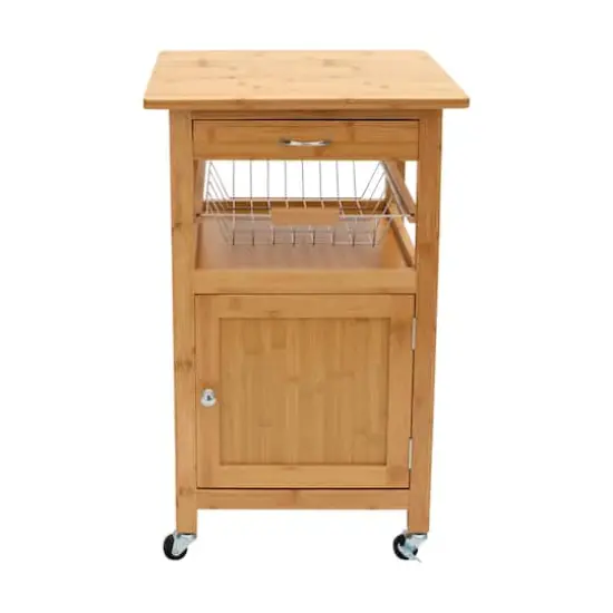 Organize It All Bamboo Rolling Kitchen Cart {5}
