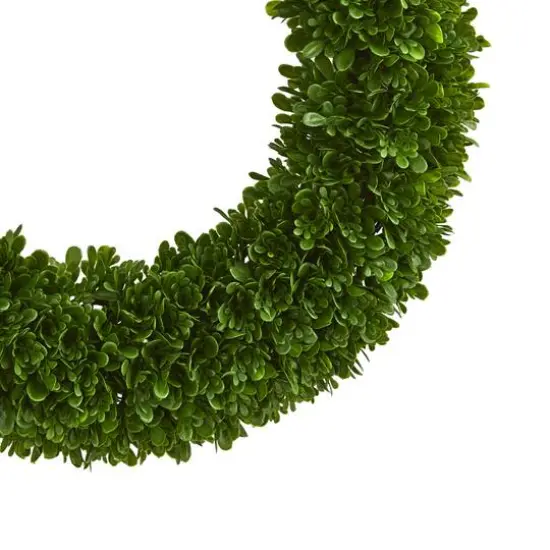 19.5" UV Resistant Green Tea Leaf Wreath {3}