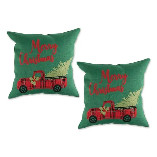 DII&reg; Merry Christmas Truck Embroidered Pillow Cover Set {1}