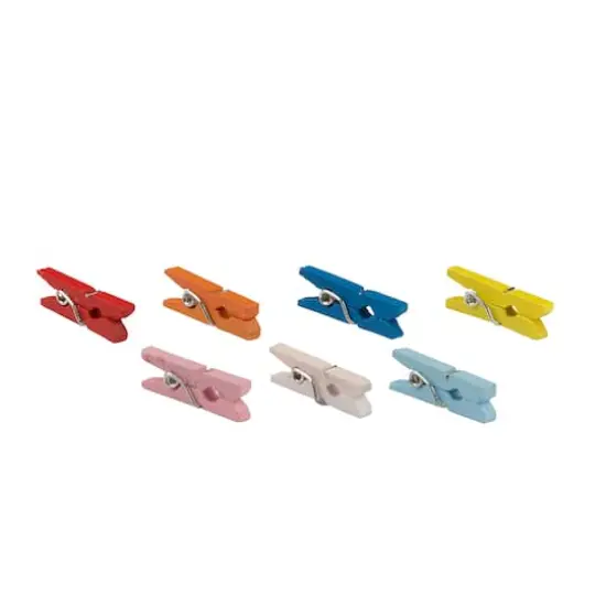 JAM Paper 7/8" Colorful Wood Clip Clothespins, 40ct. {5}