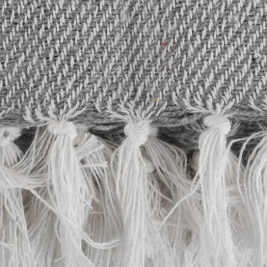DII&reg; Gray & White Thin Stripe Throw {4}