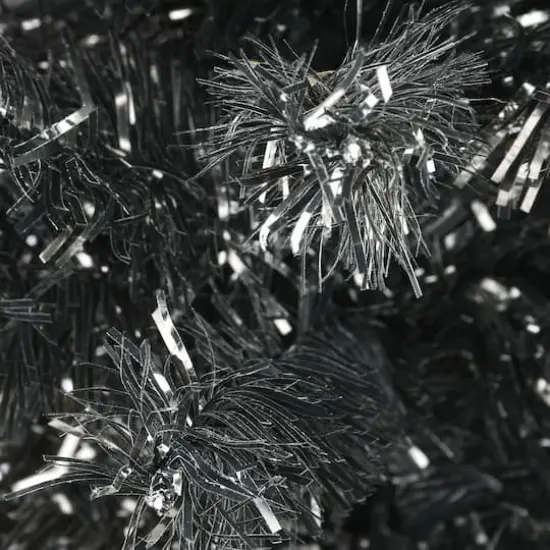 24" Unlit Black Tinsel Artificial Christmas Tree {5}