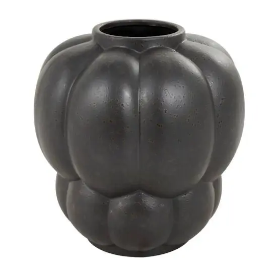 11" Black Ceramic Wide Bubble Inspired Vase {6}