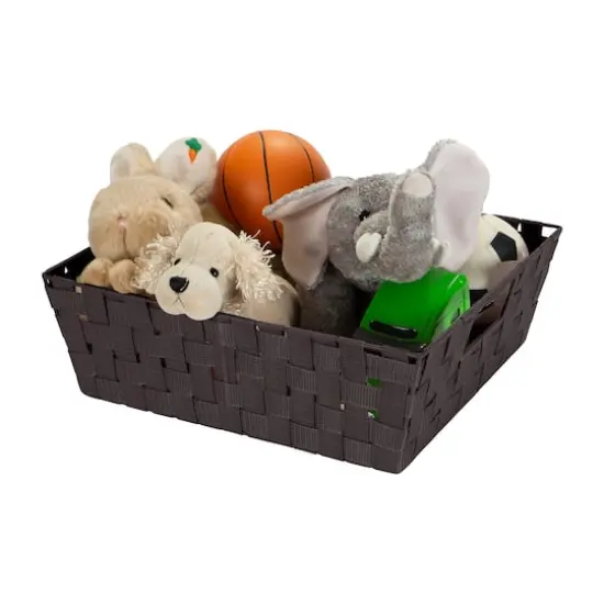 Simplify Large Woven Storage Shelf Bin Chocolate {5}