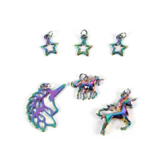 Oil Slick Unicorn Charm Set by Bead Landing&trade; {6}