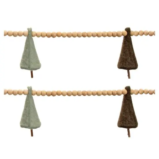 5.5ft. Wood Bead & Felt Pine Tree Garlands, 2ct. {1}