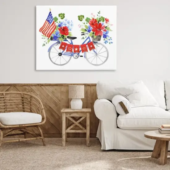 Stupell Industries Floral Americana Bicycle Canvas Wall Art {3}