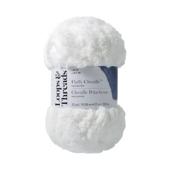 Fluffy Chenille&trade; Yarn by Loops & Threads&reg; White {1}