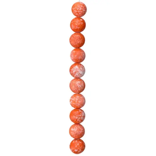 Orange Painted Ceramic Round Beads, 16mm by Bead Landing&trade; {4}