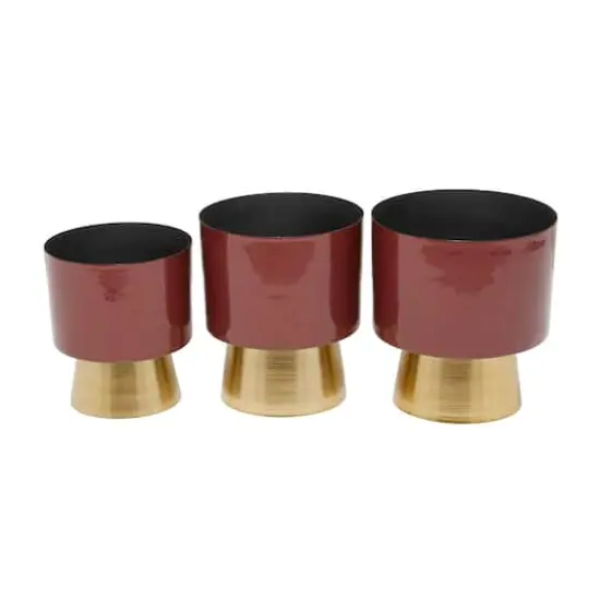 Red Modern Planter, Set of 3" 11", 10", 9" {7}