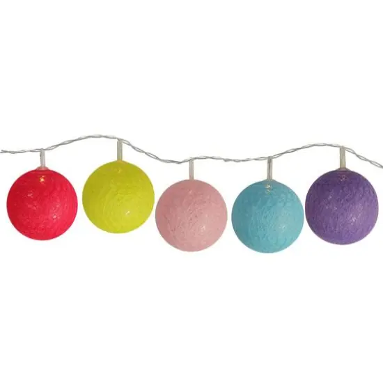 10ct. Multicolor LED Yarn Ball Summer String Lights {4}
