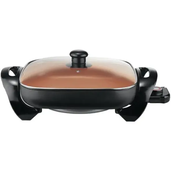 Brentwood 12" Copper Nonstick Electric Skillet with Glass Lid {1}