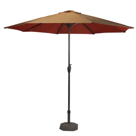 9ft. Brown & Rust Outdoor Patio Market Umbrella {1}