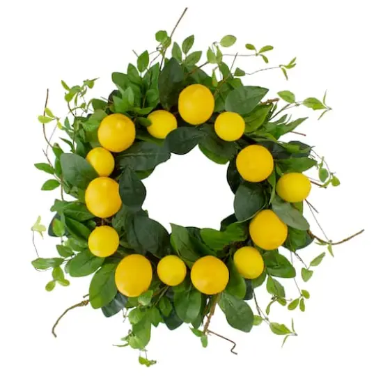 20" Yellow & Green Lemons & Assorted Foliage Spring Wreath {1}