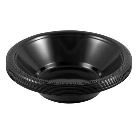 JAM Paper 7" Plastic Bowls, 20ct. Black {4}