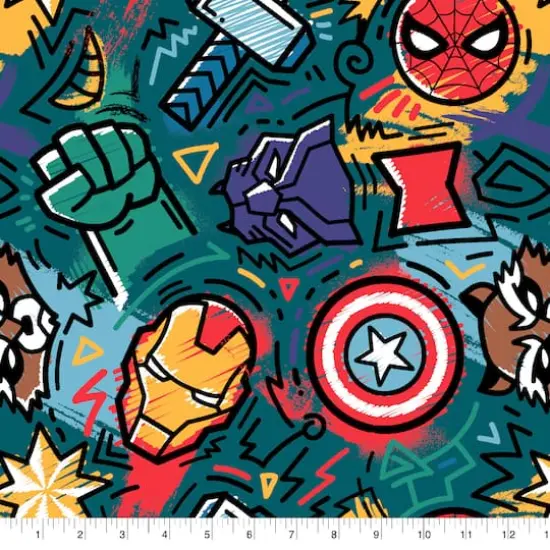 Springs Creative Marvel&reg; Avengers Cartoon Faces Fleece {1}