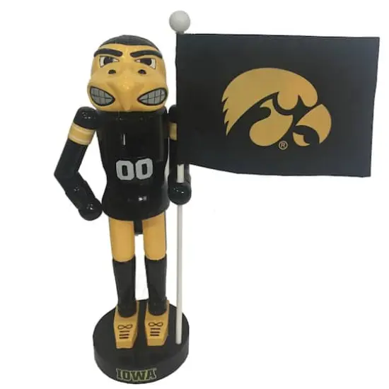 Santa's Workshop 12" Iowa Mascot with Flag Nutcracker {1}