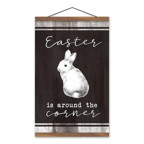 Easter Around The Corner 12" x 18" Teak Hanging Canvas {1}