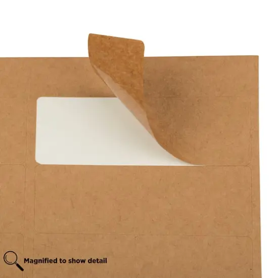 JAM Paper 1.3" x 4" Address Labels, 126ct. Brown Kraft {4}