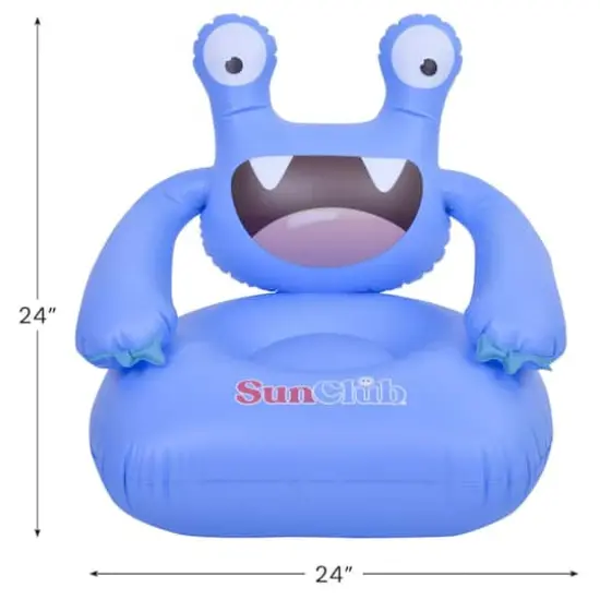 SunClub 2ft. Blue Monster Inflatable Poolside Children's Chair {4}