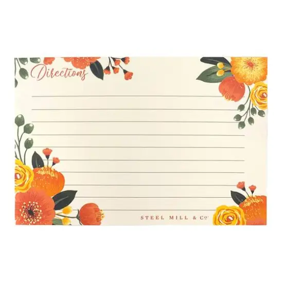 Steel Mill & Co.&reg; Orange Floral Recipe Cards {4}
