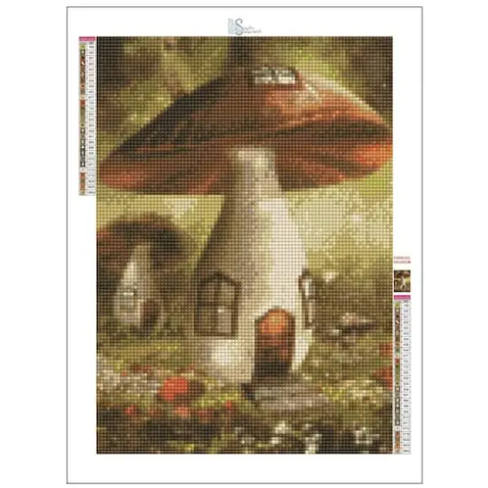 Sparkly Selections Mushroom House Diamond Painting Kit, Square Diamonds {4}