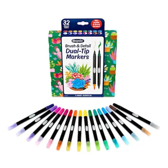 Crayola&reg; 32 Color Brush & Detail Dual Tip Markers {3}