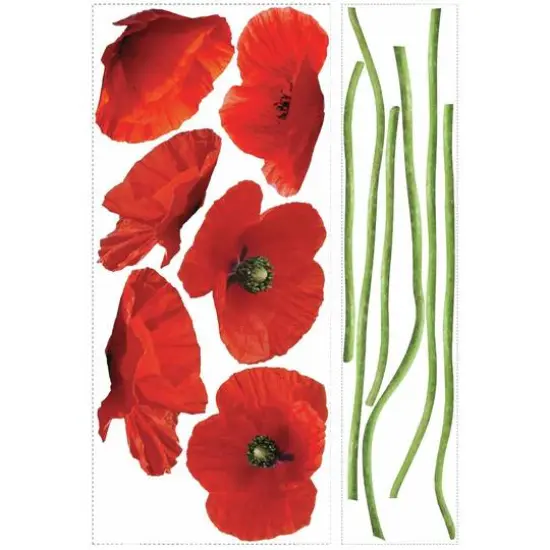 RoomMates Red Poppies At Play Peel & Stick Giant Wall Decals {3}