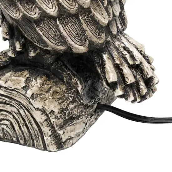 Simple Designs&trade; 20" Brown and White Owl Table Lamp with Shade Green Shade {11}