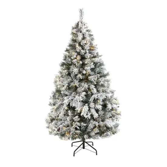 6ft. Pre-Lit White River Mountain Pine Artificial Christmas Tree, Clear LED Lights {1}