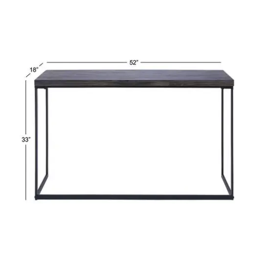 Black Contemporary Metal Console Table, 33" x 52" {6}