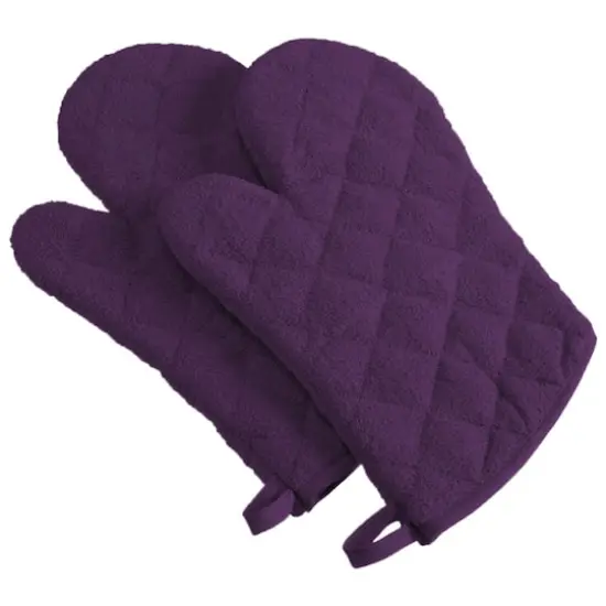DII&reg; Terry Oven Mitts, 2ct. Eggplant {1}