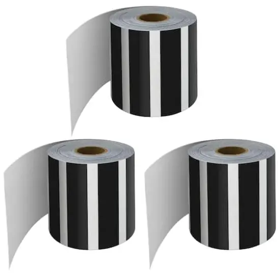 Carson Dellosa&reg; Black & White Vertical Stripes Rolled Straight Border, 195ft. {1}