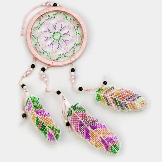 Wonderland Crafts Pink Dream Catcher Bead Embroidery on Plastic Kit {3}