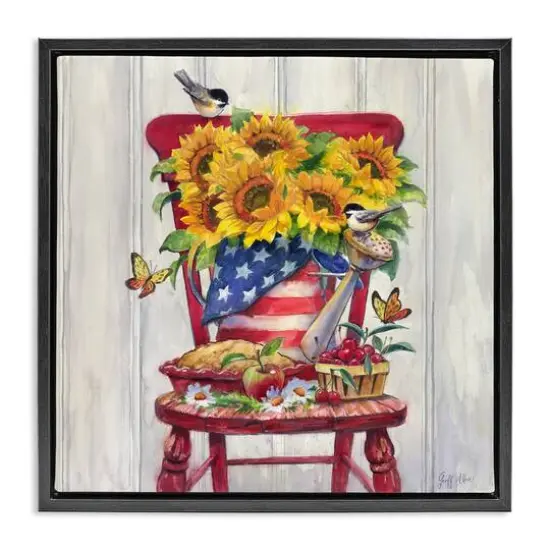 Stupell Industries Patriot Porch Still Life Floater Framed Art Black {1}