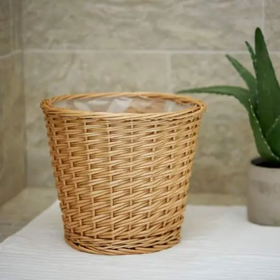 Household Essentials 10" Willow Wicker Waste Basket {3}