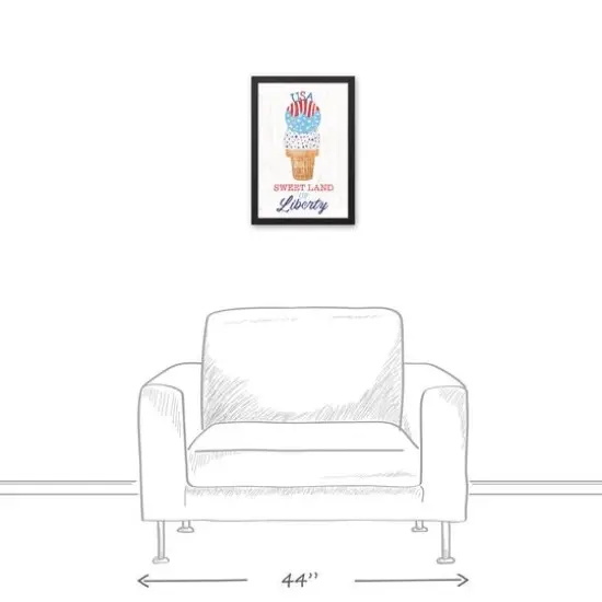 Sweet Land of Liberty Ice Cream Black Framed Canvas {5}