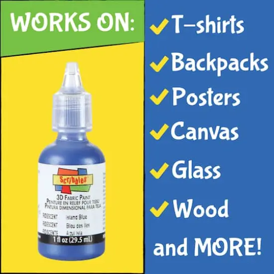 Scribbles&reg; Shiny 3D Fabric Paint Set {6}