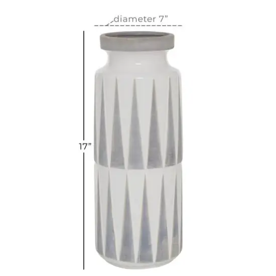 Multi Colored Ceramic Traditional Vase, 17" x 7" x 7" {6}