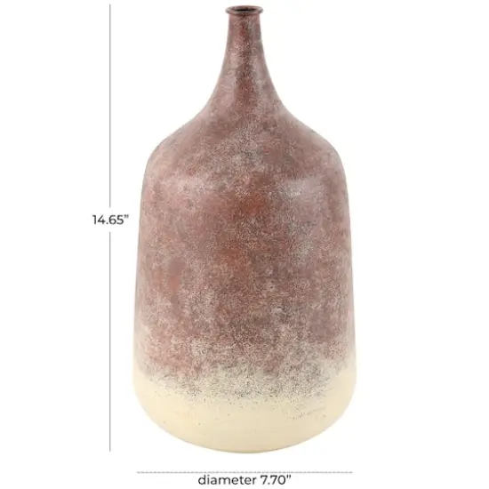 15" Copper Metal Distressed Textured Vase {5}