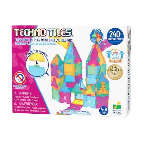 Techno Tiles - Geometric Snap & Build Tiles: Pastel Colors: 240+ Pcs {1}