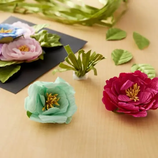 Mint, Blue & Pink Crepe Flowers by Recollections&trade; {3}